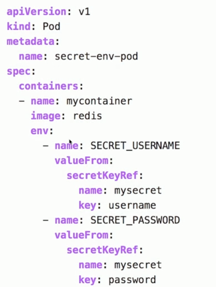 Secrets as env